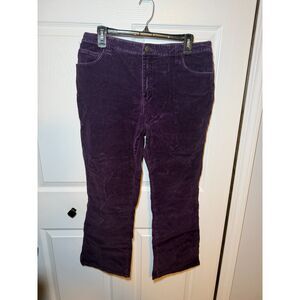 St. John's Bay Stretch Boot Corduroy Pants Purple 14P Petite 27" Inseam
